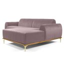 Ver imagem 5 de Sofá 3 Lugares Lisboa D07 com Chaise Direita 230cm Veludo Rosa - D’Rossi