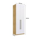 Ver imagem 4 de Guarda Roupa Modulado 80 Cm 2 Portas C/ 2 Cabideiros 100%mdf Cor:savana com Branco