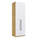 Ver imagem 2 de Guarda Roupa Modulado 80 Cm 2 Portas C/ 2 Cabideiros 100%mdf Cor:savana com Branco