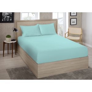 Lencol Casal (138) Avulso Liso Sortido C/ Elastico 70% Algodao 30% Poliester - Estamparia:verde