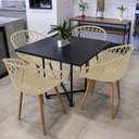 Ver imagem 5 de Mesa de Jantar 4 Lugares Preto Jade 90cm e Kit 4 Cadeiras Clarice D03 - D'Rossi