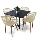 Ver imagem 4 de Mesa de Jantar 4 Lugares Preto Jade 90cm e Kit 4 Cadeiras Clarice D03 - D'Rossi