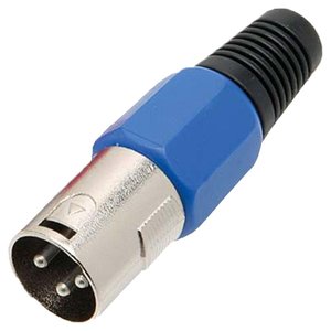 Conector Cannon de Microfone Macho Profissional Azul