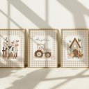 Ver imagem 2 de Kit 3 Quadros Decorativos Infantil - Fazendinha Baby NO2 - 30x40 - Moldura Madeira