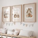 Ver imagem 1 de Kit 3 Quadros Decorativos Infantil - Fazendinha Baby NO2 - 30x40 - Moldura Madeira