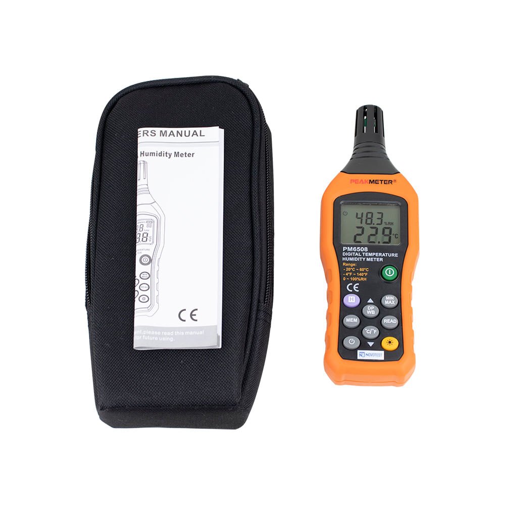 Termo Higrômetro Digital Ponto de Orvalho Data Logger Hold And Recall -20 °c - +60 °c Humidade 0 a 1 - 5