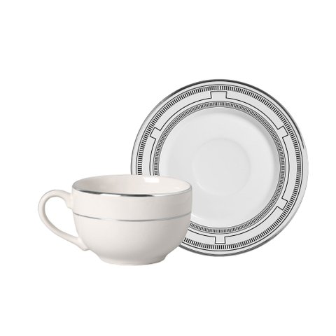 Conjunto com 6 Xícaras de Chá com 6 Pires Elegance 250 Ml Alleanza Cerâmica