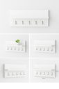 Ver imagem 2 de Porta Chaves MDF Branco Parede 5 Ganchos Decoração Entrada
