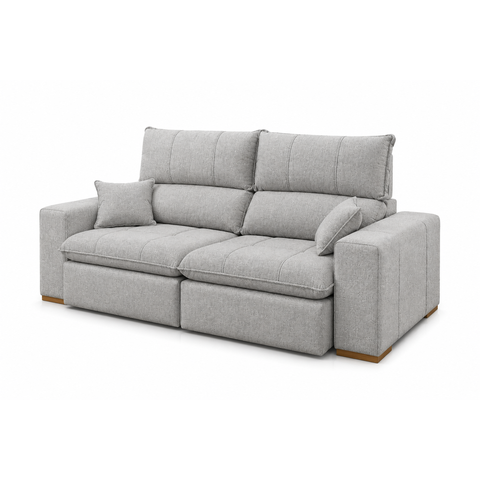 Sofá Thor Retrátil e Reclinável com Molas Ensacadas e Pillow Top de 18cm:Linho Cinza/2,10