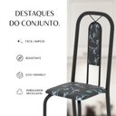 Ver imagem 4 de Conjunto de Mesa Tubular 100cm x 60cm Tampo em MDF com 4 Cadeiras Lívia Preto