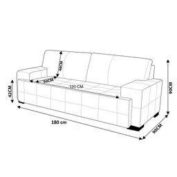 Sofá 2 Lugares 180cm Couro Legítimo Roma Scala Decor - 3