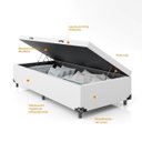 Ver imagem 4 de Cama Box Baú Solteiro - 44x88x188cm - Couro Branco