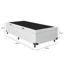 Ver imagem 2 de Cama Box Baú Solteiro - 44x88x188cm - Couro Branco