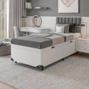 Ver imagem 3 de Cama Box Baú Solteiro - 44x88x188cm - Couro Branco
