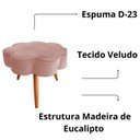 Ver imagem 2 de Puff Flor Decorativo Redondo Banqueta Pés Palito Veludo Cor:rosa