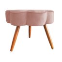 Ver imagem 6 de Puff Flor Decorativo Redondo Banqueta Pés Palito Veludo Cor:rosa