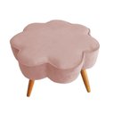 Ver imagem 1 de Puff Flor Decorativo Redondo Banqueta Pés Palito Veludo Cor:rosa