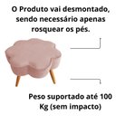 Ver imagem 3 de Puff Flor Decorativo Redondo Banqueta Pés Palito Veludo Cor:rosa