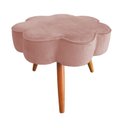 Ver imagem 5 de Puff Flor Decorativo Redondo Banqueta Pés Palito Veludo Cor:rosa