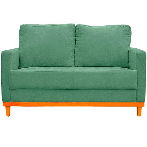 Sofa Berlim 2 Lugares Base de Madeira Tecido Impermeável Verde Musgo