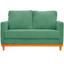 Ver imagem 1 de Sofa Berlim 2 Lugares Base de Madeira Tecido Impermeável Verde Musgo