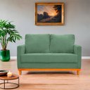 Ver imagem 2 de Sofa Berlim 2 Lugares Base de Madeira Tecido Impermeável Verde Musgo