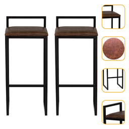 Kit 2 Banqueta Quadrada Preta para Balcão Ilha Cozinha Gourmet Bancada Piscina Bares Àrea de Lazer - 1