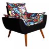 Poltrona Decorativa Melissa Pés Madeira Suede Romero Britto - 4