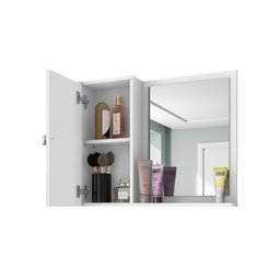 Espelheira para Banheiro 1 Porta 2 Prateleiras Gênova  - 2