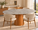 Ver imagem 1 de Mesa de Jantar Oval 180x100cm em MDF Pietra Bronze