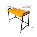 Ver imagem 5 de Mesa para Escritório de Ferro e Madeira Industrial Steel 100cm Nozes e Preto