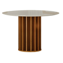 Ver imagem 3 de Mesa Redonda Mdf com Vidro 1,08m 4 Cadeiras Flora Leifer