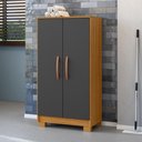 Ver imagem 1 de Armário de Lavanderia Multiuso com 2 Portas 60,5cm Multimóveis CR30066 Madeirado/Cinza