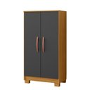 Ver imagem 2 de Armário de Lavanderia Multiuso com 2 Portas 60,5cm Multimóveis CR30066 Madeirado/Cinza