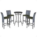 Ver imagem 1 de Mesa Bistro e 4 Banquetas Roma Preta Corda Náutica 13 Trama Original