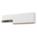 Ver imagem 1 de Kit 2 Armários de Cozinha Aéreos 3 Portas Veneza Multimóveis Mp2145 Branco/dourado