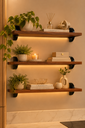 Ver imagem 2 de Kit 3 Prateleiras 40x20 cm Marron Freijo em MDF Kit Montagem Completo Quarto Sala Cozinha Lavanderia