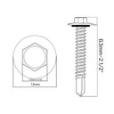 Ver imagem 2 de Parafuso Telha/metal Cabo Flangeada Perfurante Arruela Fixa Stein 12x2.1/2 (5.5x63)