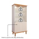Ver imagem 5 de Cristaleira 4 Portas Vidro 176x85 Cm Mdf Cinamomo Off White Molci