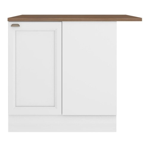 Balcão de Canto Reto 1 Porta com Tampo Unna Yescasa Branco
