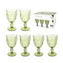 Ver imagem 1 de Jogo de Taca de Vidro para Vinho / Agua Verde Claro 6 Pecas 330ml - Casita