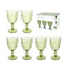 Jogo de Taca de Vidro para Vinho / Agua Verde Claro 6 Pecas 330ml - Casita - 1