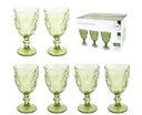 Ver imagem 1 de Jogo de Taca de Vidro para Vinho / Agua Verde Claro 6 Pecas 330ml - Casita