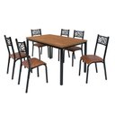 Ver imagem 3 de Conjunto Mesa de Jantar 6 Cadeiras 136cm Retangular