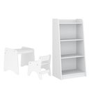 Ver imagem 6 de Conjunto Infantil 3 Pecas 1 Mesa 1 Cadeira com Regulagem 1 Estante Organizadora Branco