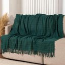 Ver imagem 1 de Manta Xale Rubi 1,70m X 1,40m com Franja para Sofá Cama 100% Algodão 01 Peça - Verde