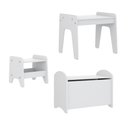 Ver imagem 6 de Conjunto Infantil 3 Pecas 1 Mesa 1 Banquinho 1 Bau Organizador Branco