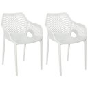 Ver imagem 1 de Kit 2 Cadeiras de Jantar Design Suits com Braços Empilhável em Polipropileno - Branco