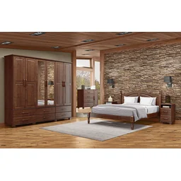 Cama de Casal em Madeira Maciça 140cm Ouro - 4