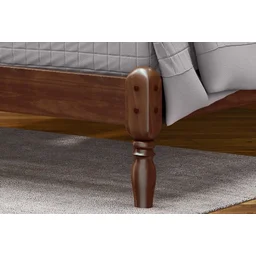 Cama de Casal em Madeira Maciça 140cm Ouro - 5